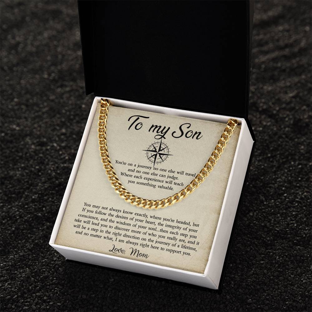 To My Son Cuban Chain Necklace Gift For Son From Mom Son Birthday Gift Cuban Link Chain