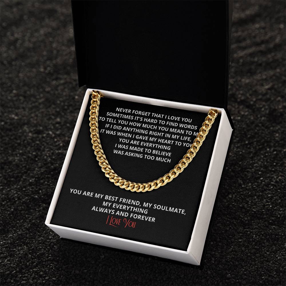To Boyfriend For My Husband Son Birthday Grandson Gift Gold Silver Cuban Chain Anniversary Just Because Christmas Stoc Cuban Link Chain