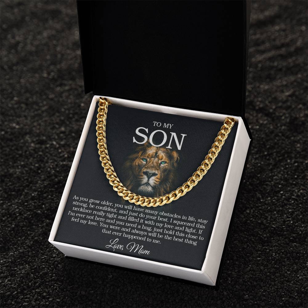 To My Son Chain Necklace Gift For Son From Mom Sentimental Gift For Grown Up Son Son Birthday Graduation Gift Cuban Link Chain