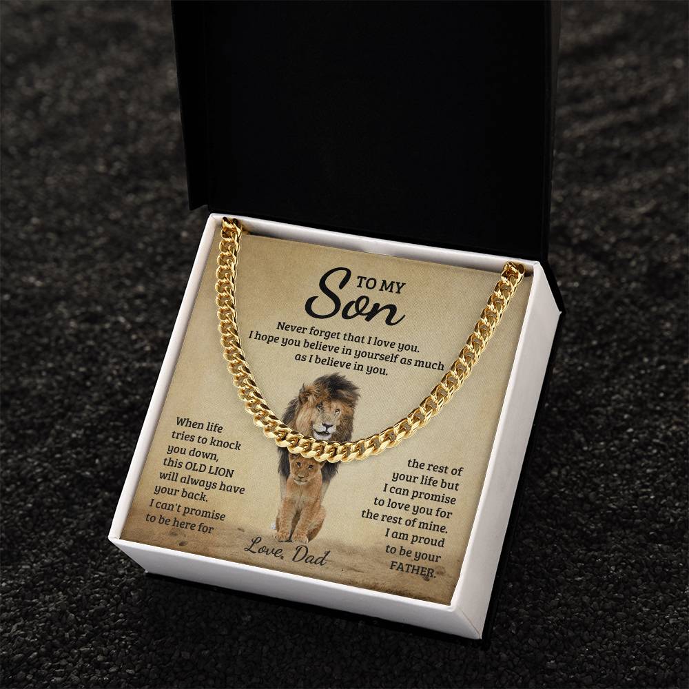 To My Son Necklace Gift For Son Gift From Dad To Son Son's Birthday Son's Graduation Gift Cuban Link Chain