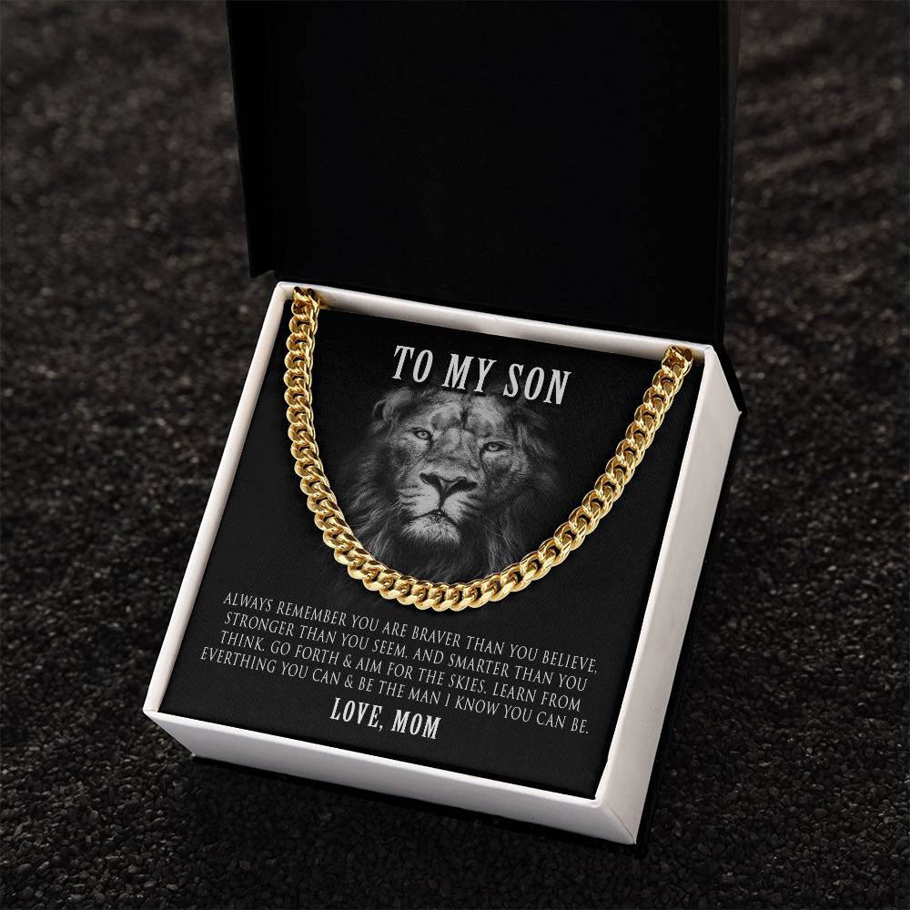 Cuban Link Chain Necklace Gift For Son From Mom