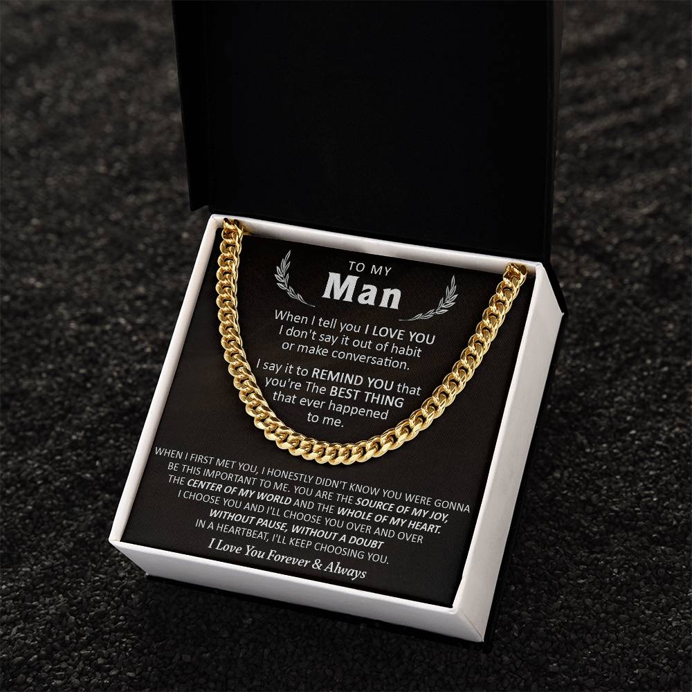 Gift For Your Man - Over & Over - Cuban Cuban Link Chain