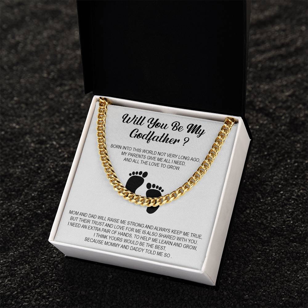 Will You Be My Godfather Necklace For Godfather From Mummy And Daddy Cuban Link Chain