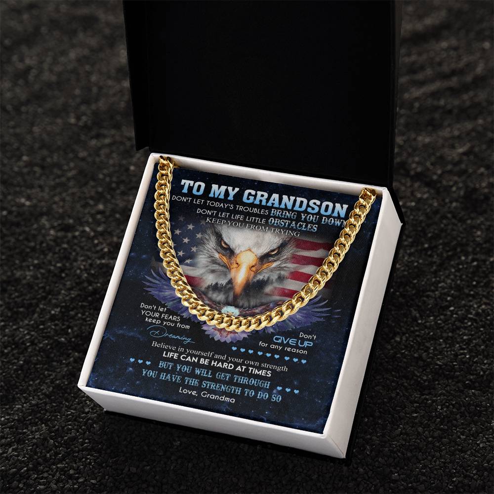 To My Grandson Cuban Link Necklace Cuban Link Chain