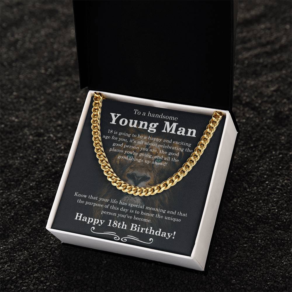 18Th Birthday Gift For Boys Gift For Eighteen Year Old Son Birthday 18Th Grandson Cuban Link Chain