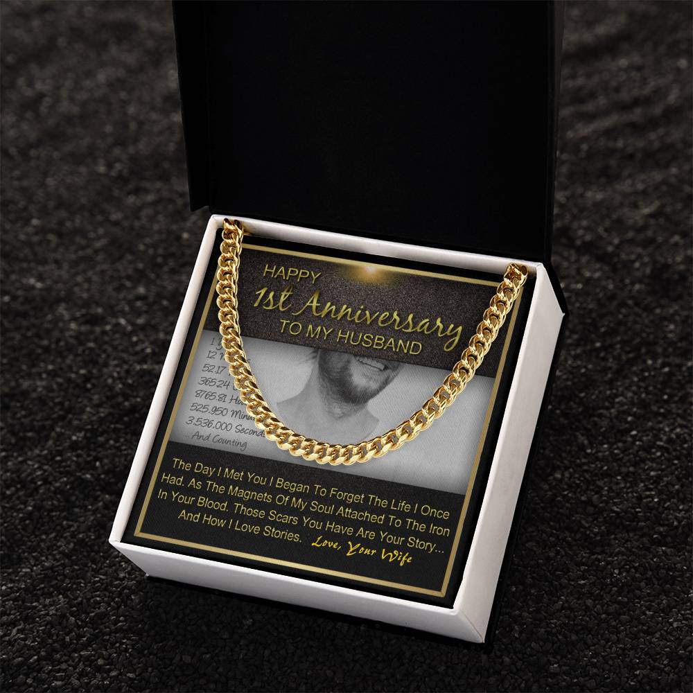 Happy 1St Year Anniversary To My Husband Cuban Link Chain