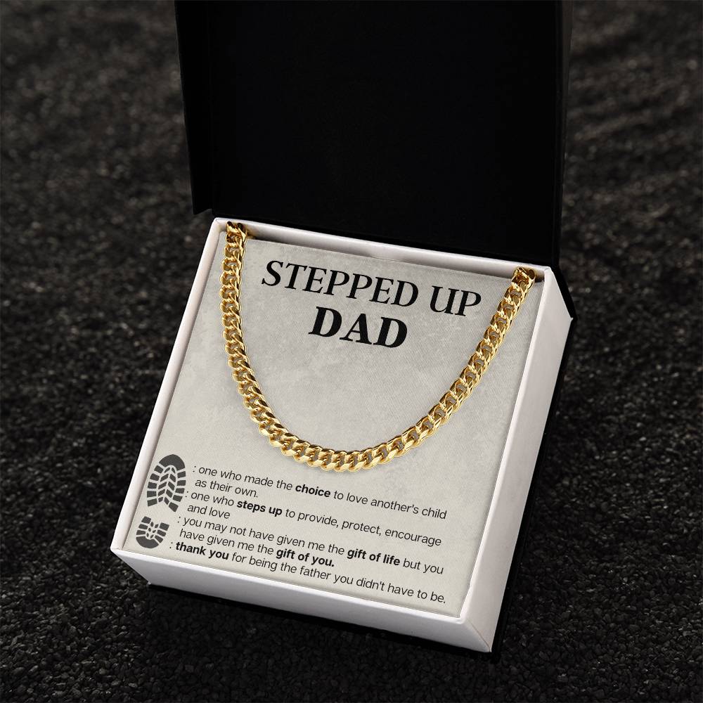 Step Dad Cuban Chain Necklace Gift For Stepdad Fathers Day Gift Step Dad Birthday Gift Cuban Link Chain