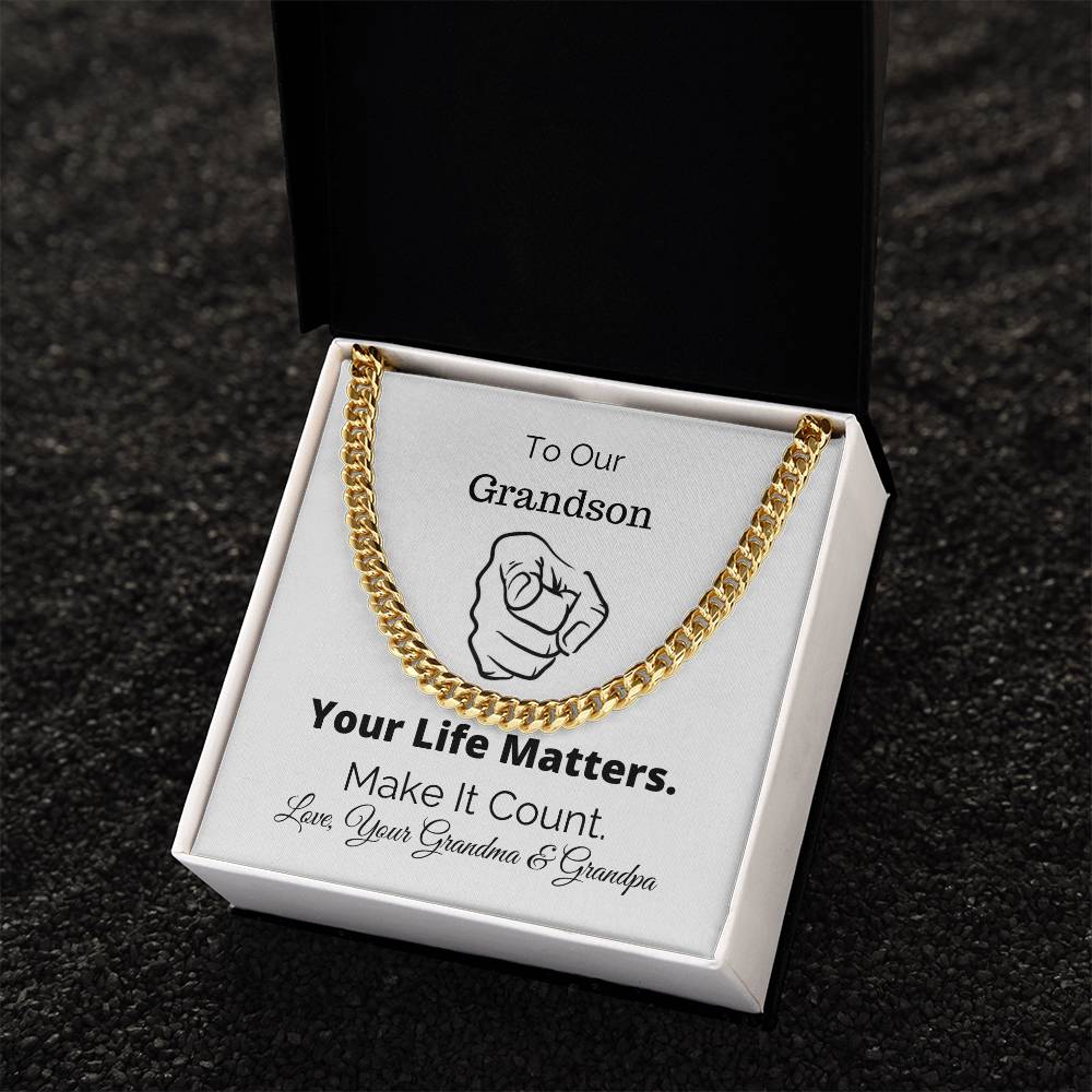 Gifts For Grandson Grandson Gift All Lives Matter Police Lives Matter Motivational Quotes Christian Gifts Sentimental Cuban Link Chain