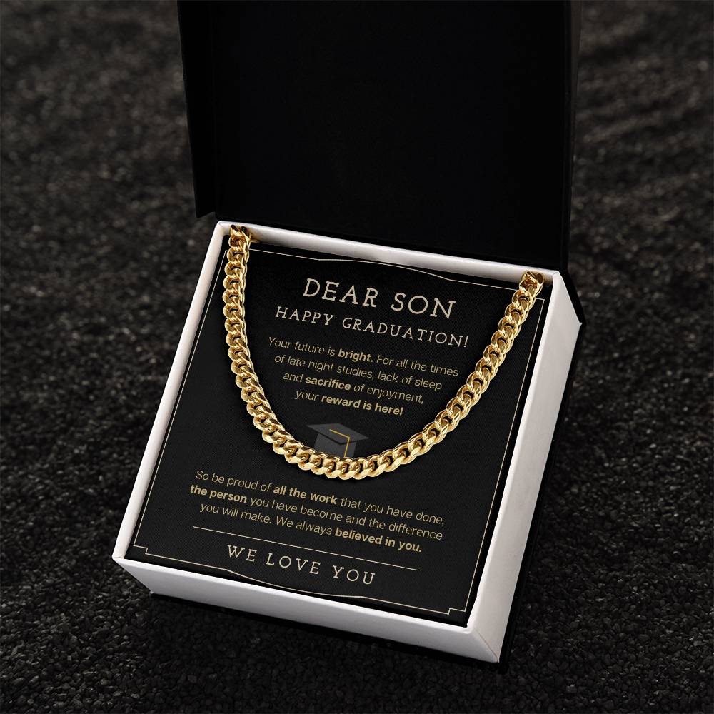 Happy Graduation Gift For Son Cuban Link Chain