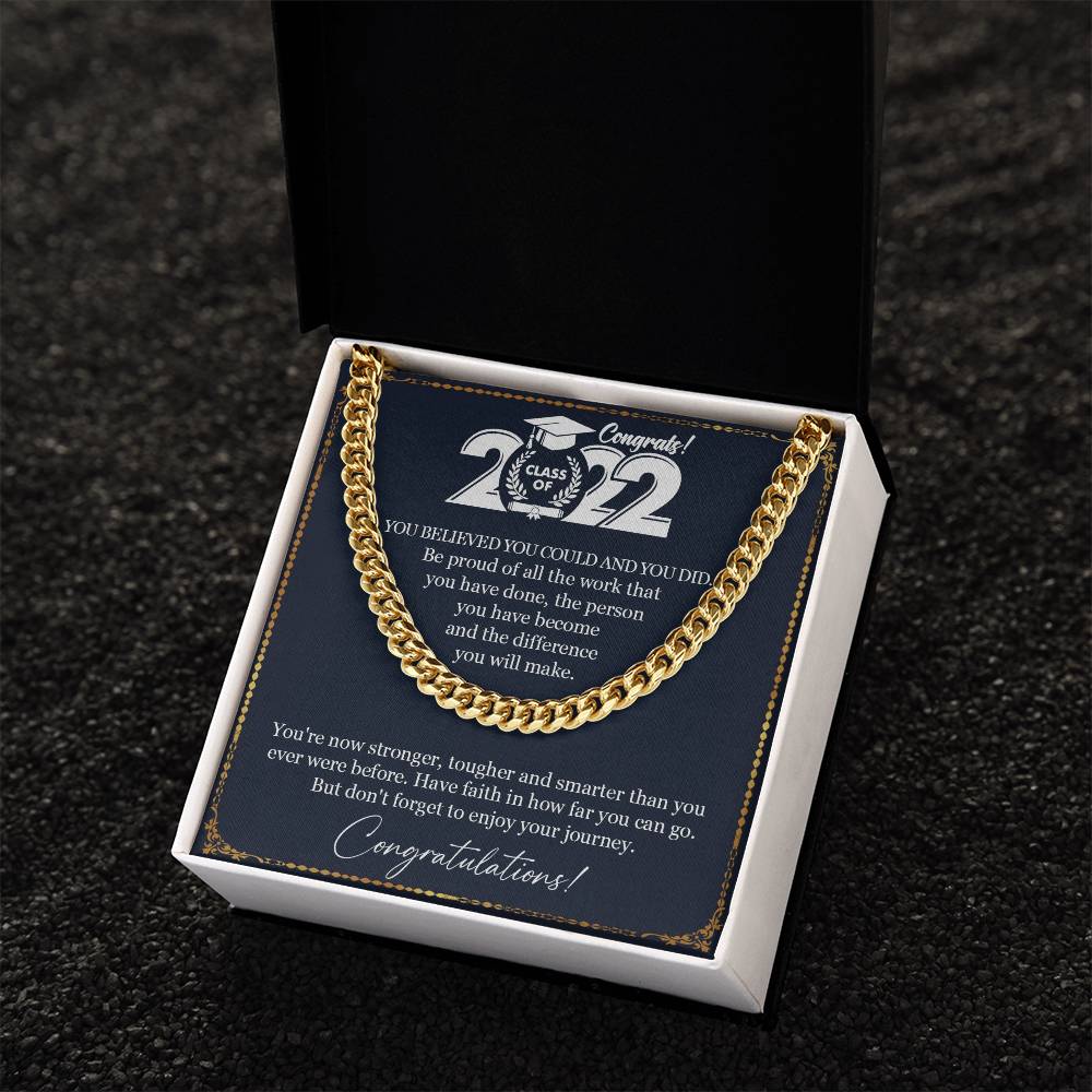 Graduation Gift Necklace Graduation Gift For Him College Graduation Gift For Her High School Senior Graduation Class O Cuban Link Chain