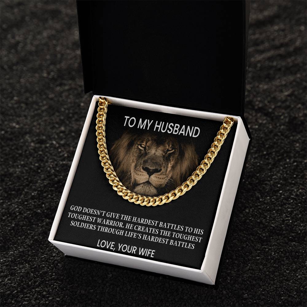 To My Husband - Love Your Wife Cuban Link Chain