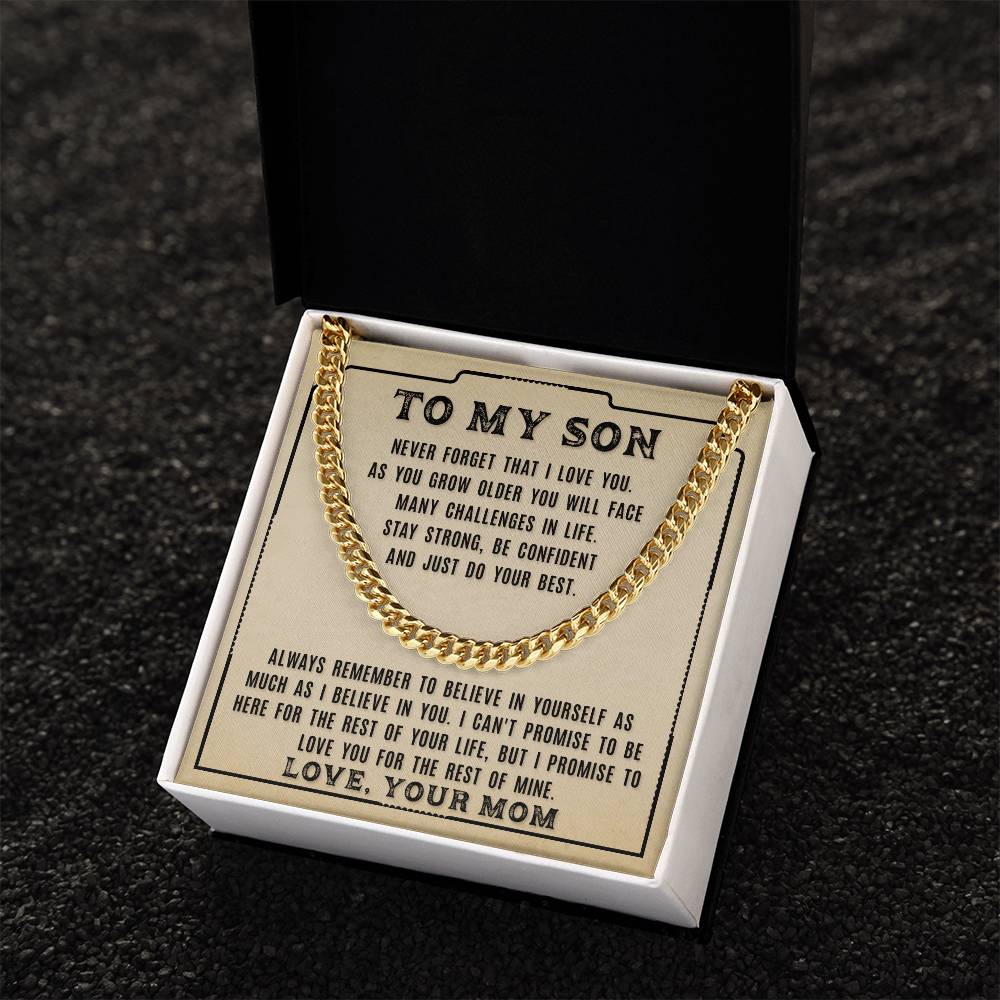 My Son - Never Forget That - Cuban Link Chain Necklace