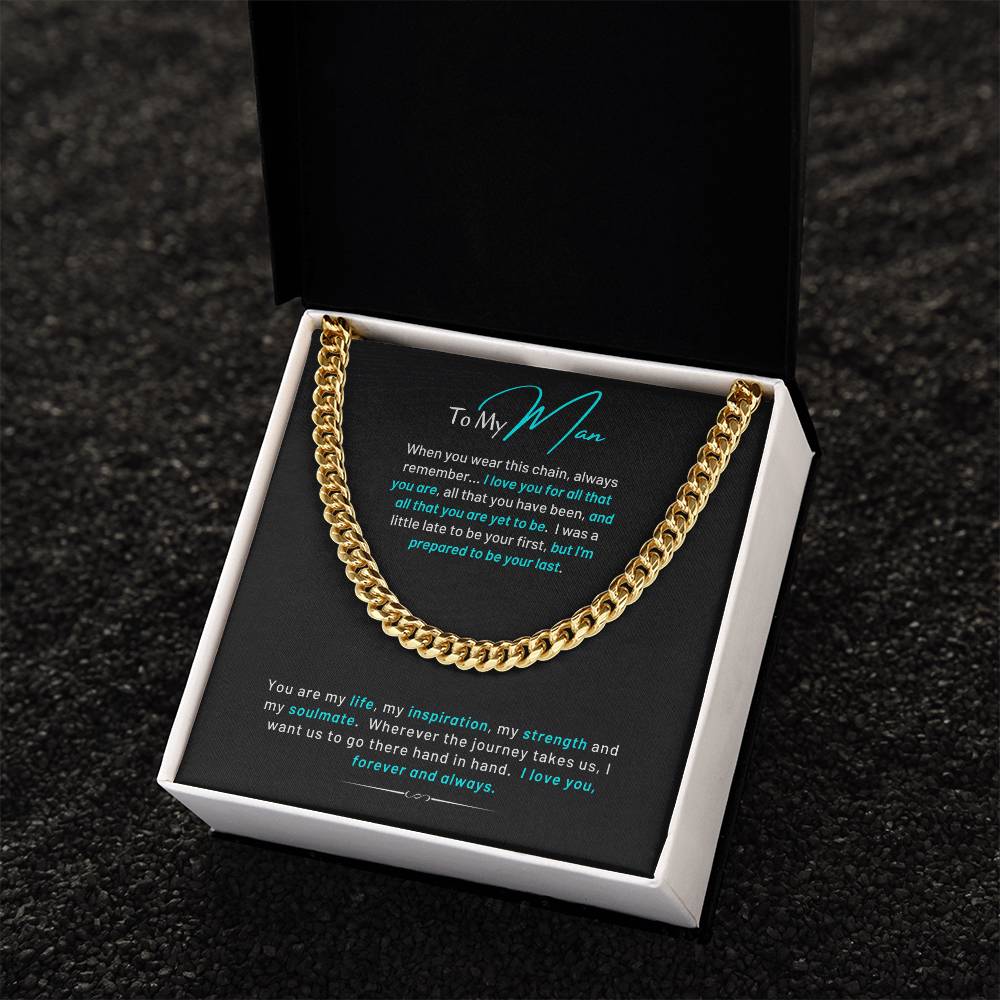 To My Main Cuban Chain Necklace With For All That You Are Message Card Cuban Link Chain