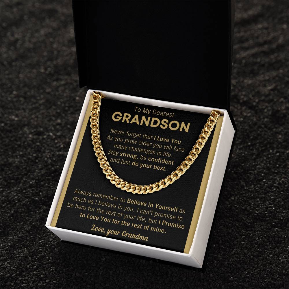 Grandson Just Do Your Best - Cuban Chain Link Cuban Link Chain