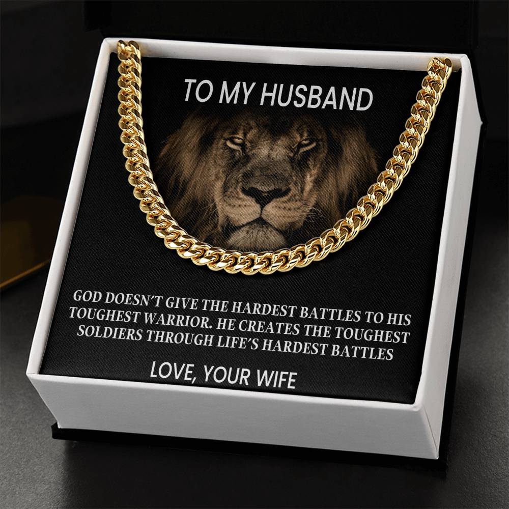 To My Husband - Love Your Wife Cuban Link Chain