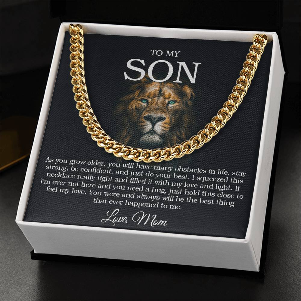 To My Son Chain Necklace Gift For Son From Mom Sentimental Gift For Grown Up Son Son Birthday Graduation Gift Cuban Link Chain