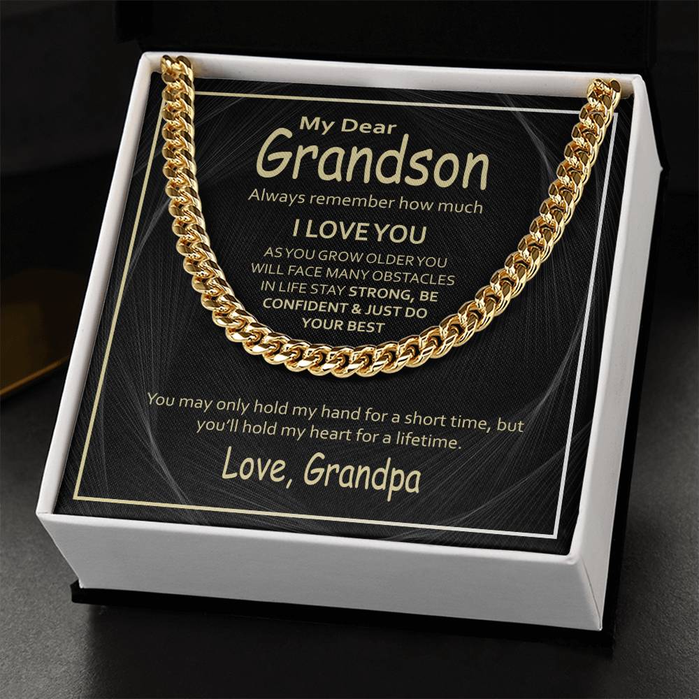 Sentimental Grandson Gifts From Grandpa Grandson Cuban Chain Necklace Grandpa To Grandson Gifts Gifts For Grandson Cuban Link Chain