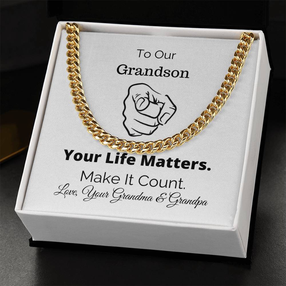 Gifts For Grandson Grandson Gift All Lives Matter Police Lives Matter Motivational Quotes Christian Gifts Sentimental Cuban Link Chain