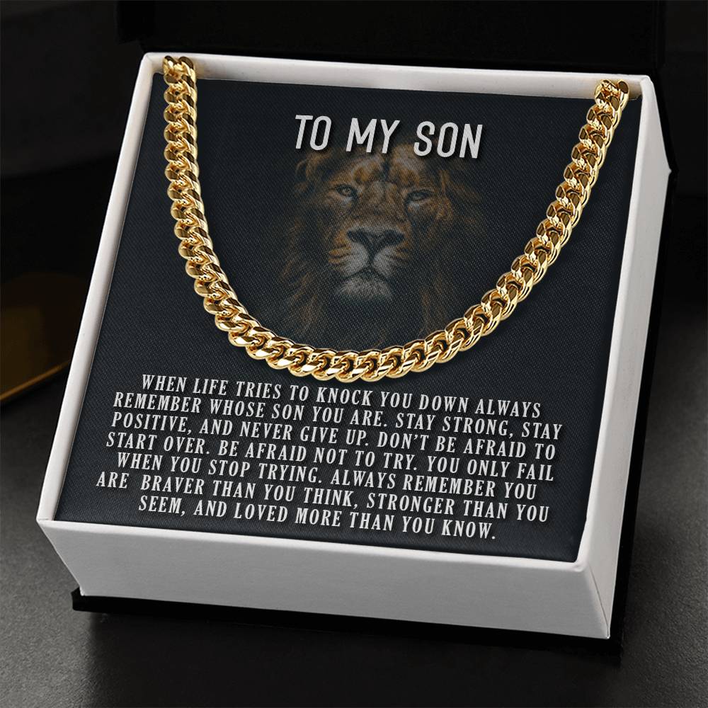 To My Son Always Remember Cuban Link Chain
