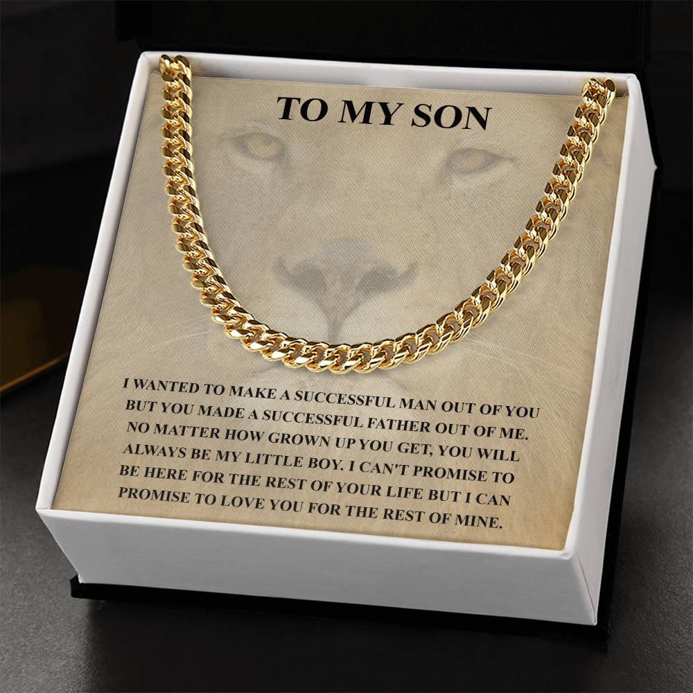 To My Son Necklace Gift For Son Son Graduation Graduate Gift Fathers Day Father Son Gift Mens Silver Cuban Link Chain