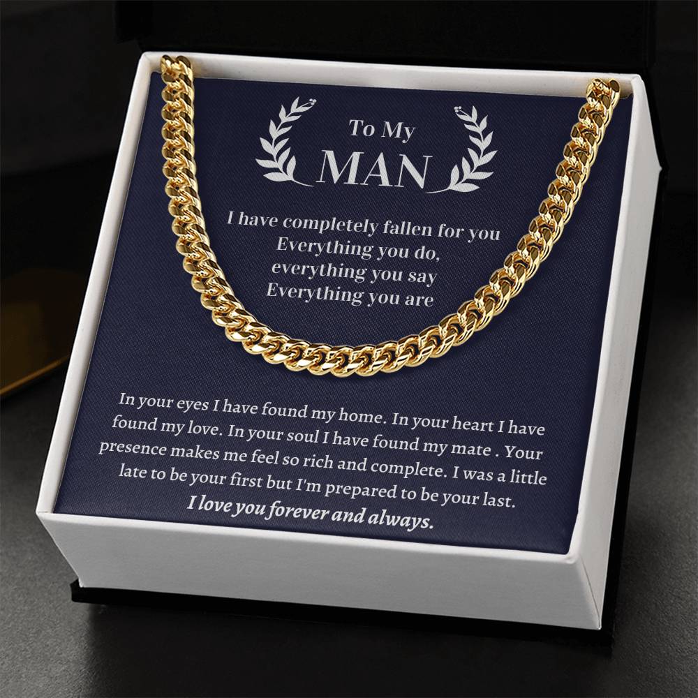 Valentine's Gift For Husband - In Your Eyes I Have Found My Home. In Your Heart I Have Found My Love Cuban Link Chain