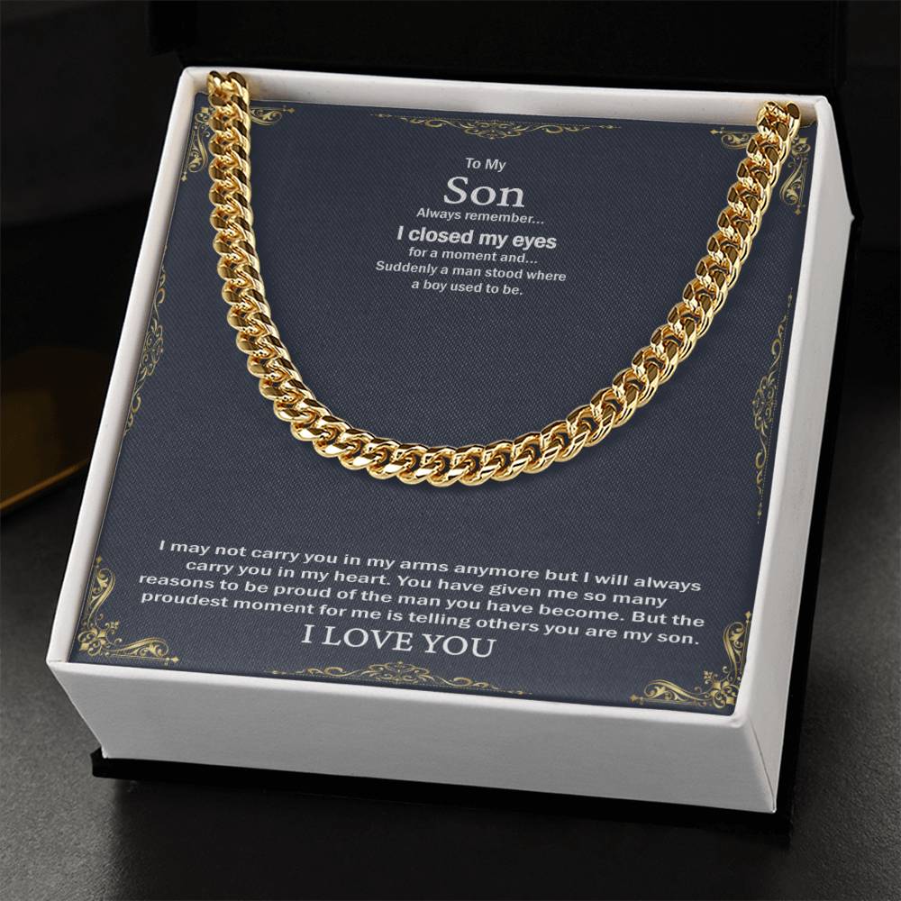 To My Son Cuban Link Chain