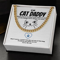 Cat Daddy Gift Cat Gift For Men Cuban Link Chain Valentine Gift For Husband Heavy Chain Necklace Funny Romantic Gift F