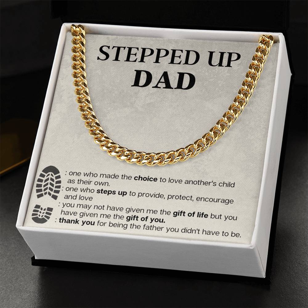Step Dad Cuban Chain Necklace Gift For Stepdad Fathers Day Gift Step Dad Birthday Gift Cuban Link Chain