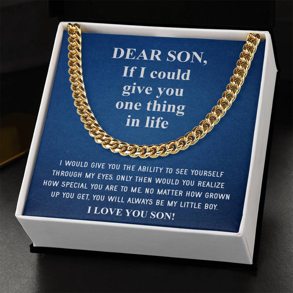 To My Son Necklace Gift For Son Son Graduation Graduate Gift Fathers Day Father Son Gift Mens Silver Cuban Link Chain