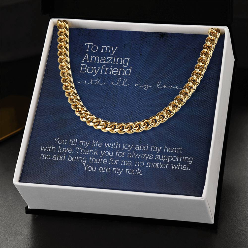 To My Amazing Boyfriend Cuban Link Chain Necklace From Girlfriend Gift For Him