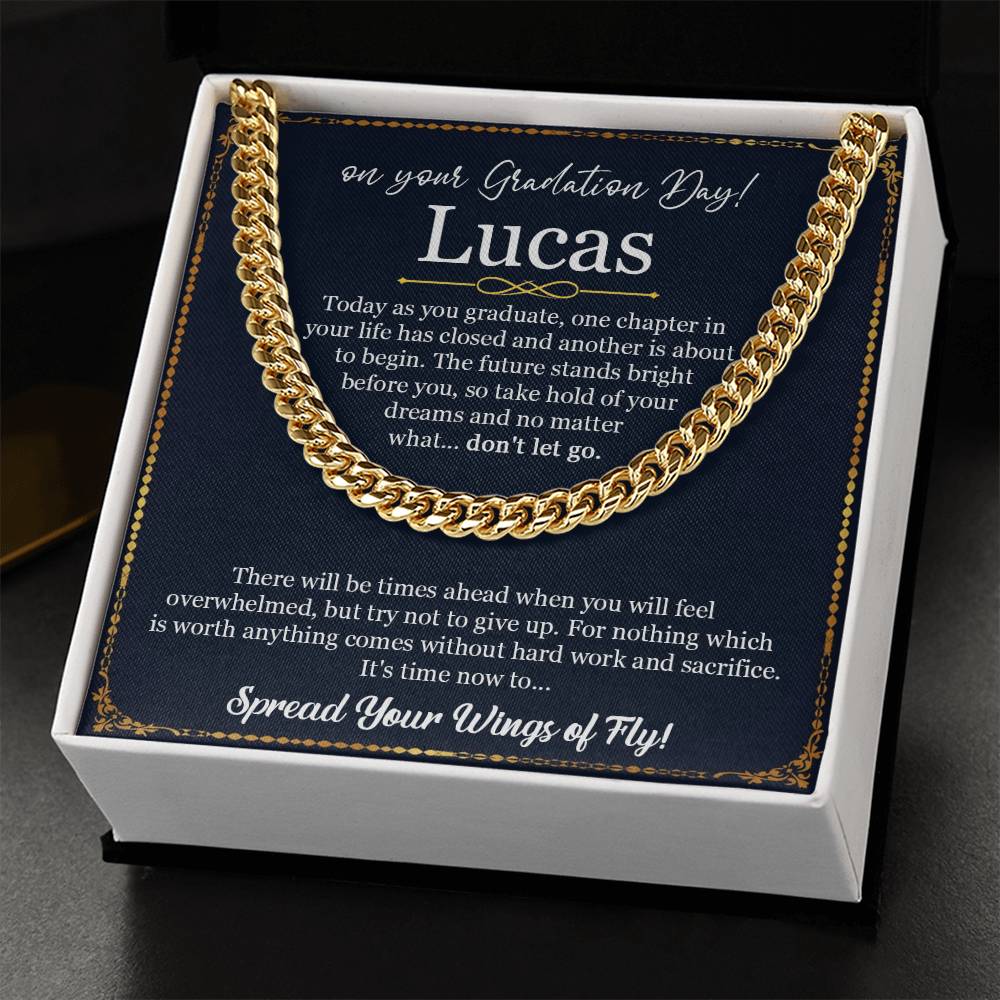 Graduation Gift For Him Son Graduation Necklace Gift From Mom Dad Hight School College Graduation Cuban Link Chain