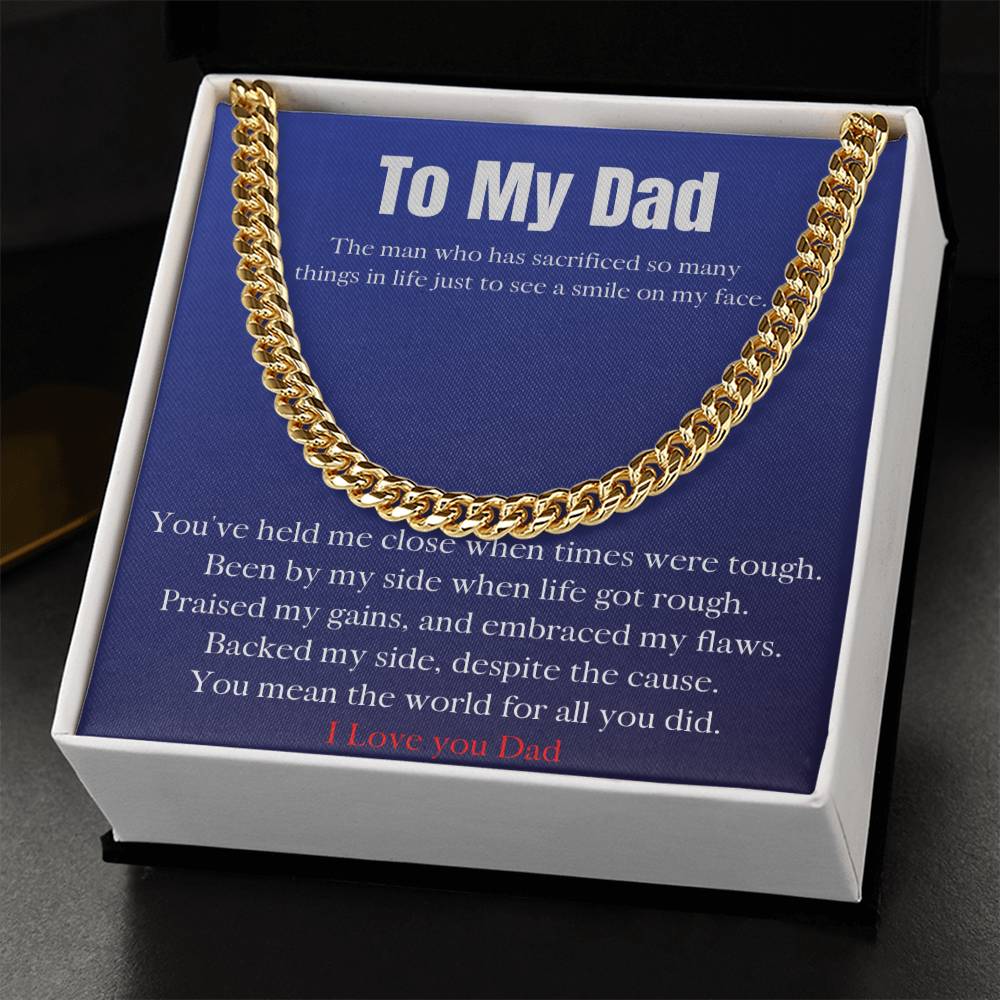 To My Dad Cuban Link Chain