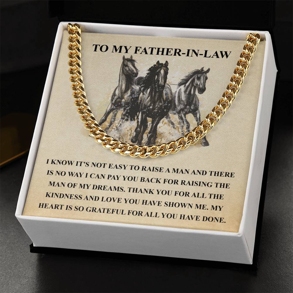 Father In Law Gift From Daughter In Law Fathers Day Gift For Father In Law Christmas Gift For Father In Law Horse Love Cuban Link Chain