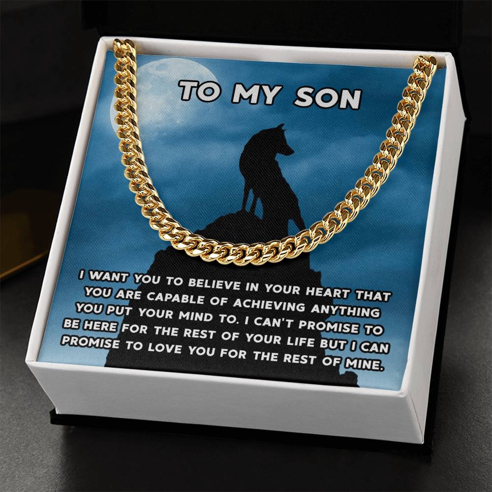 To My Son Necklace Gift For Son Son Graduation Graduate Gift Fathers Day Father Son Gift Mens Silver Cuban Link Chain
