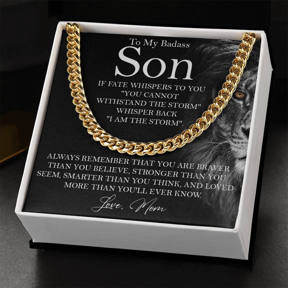 To My Son Necklace Gift To Son From Mom Cuban Chain Necklace For Boy Cuban Link Chain