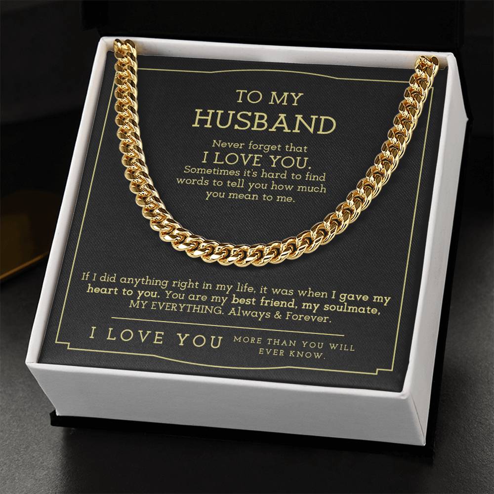 To My Man Chain Necklace Boyfriend Gift From Girlfriend Anniversary Gift Boyfriend Birthday Cuban Link Chain