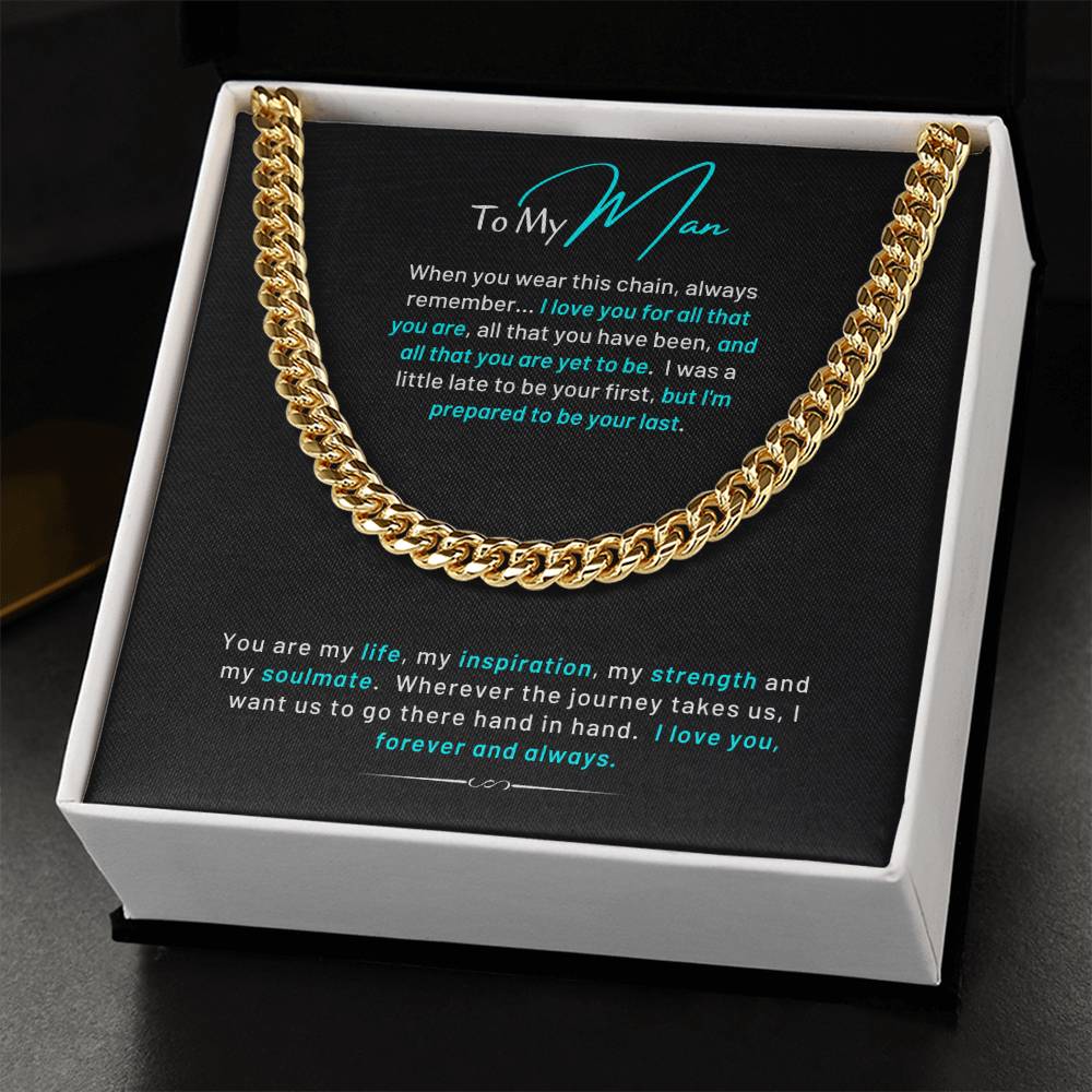 To My Main Cuban Chain Necklace With For All That You Are Message Card Cuban Link Chain