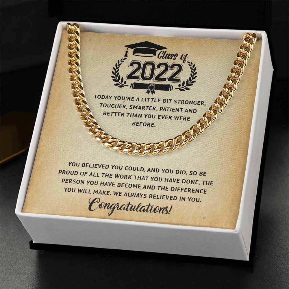 Class Of 2022 Graduation Gift For Him Graduation Necklace For Boy High School College Graduation Gift Cuban Link Chain