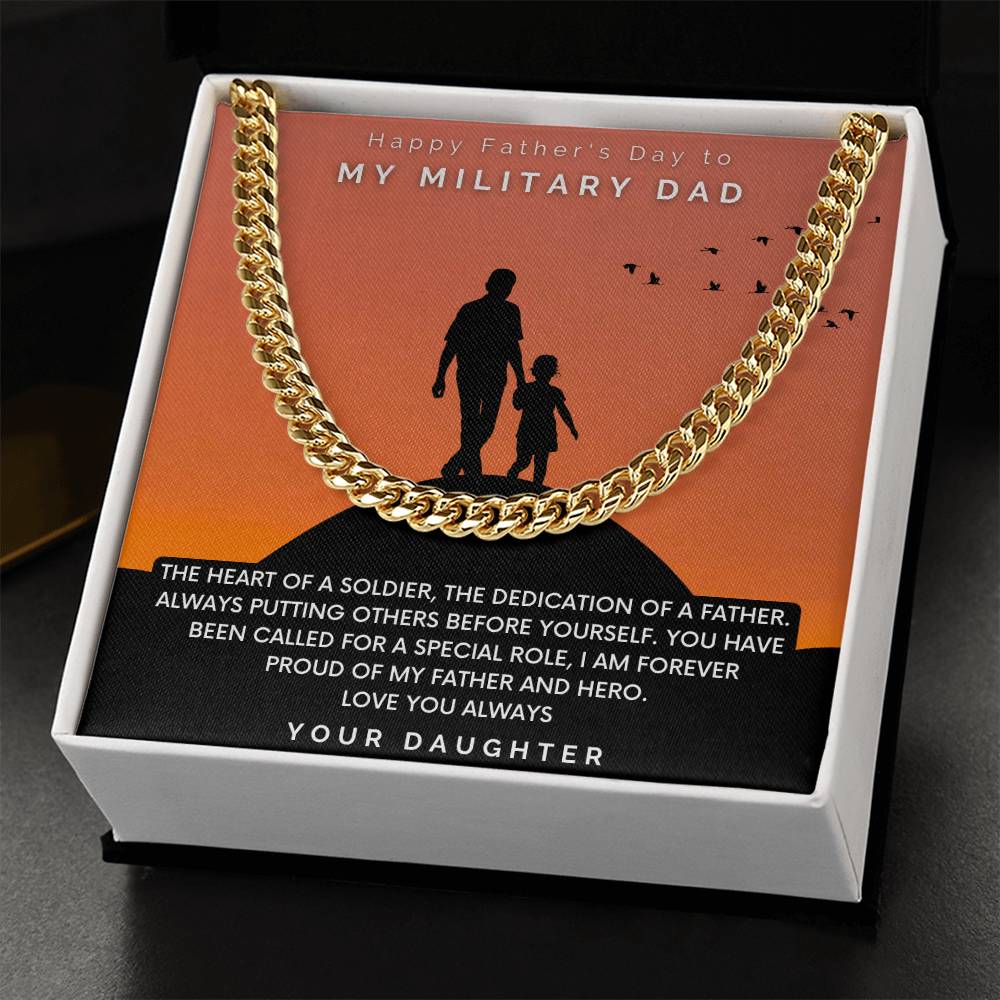 Military Dad - Cuban Link Chain Oreo + Lux Box + Length Extension