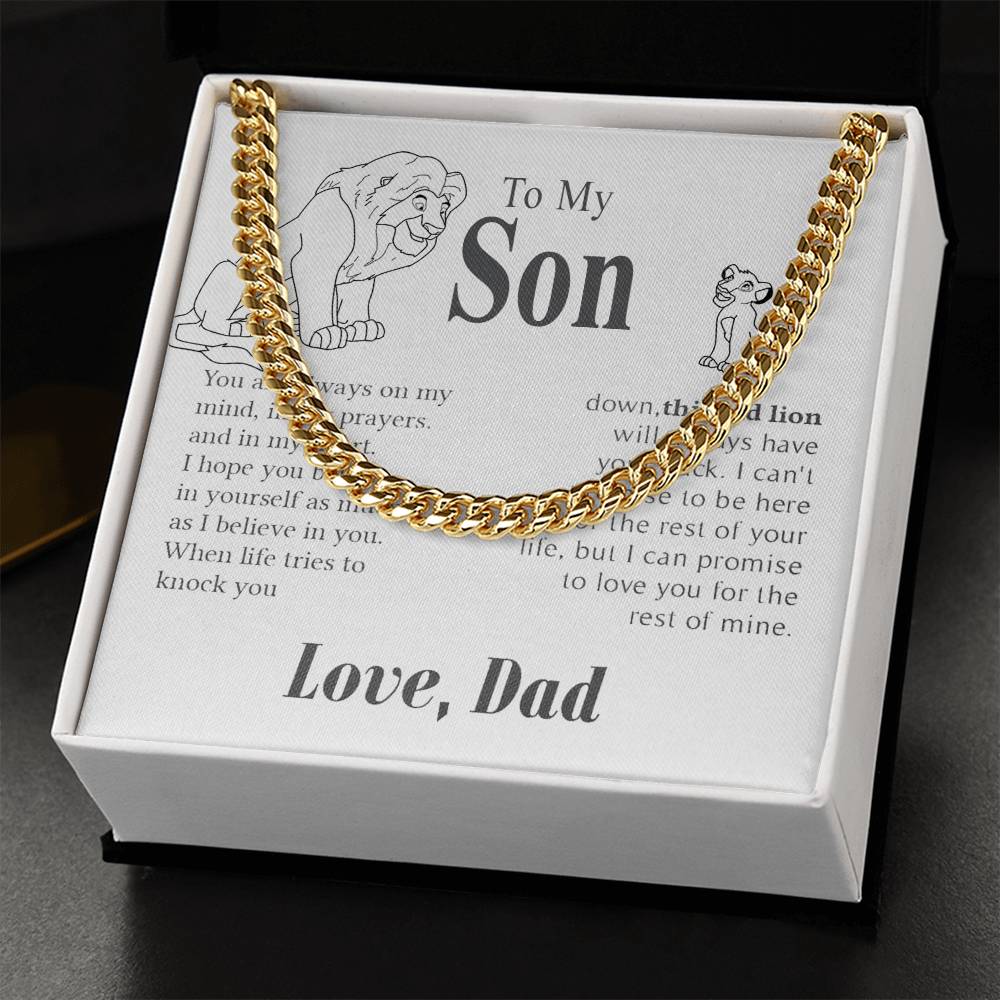 I Hope You Believe In Yourself This Old Lion Dad Gift For Son Cuban Link Chain Necklace