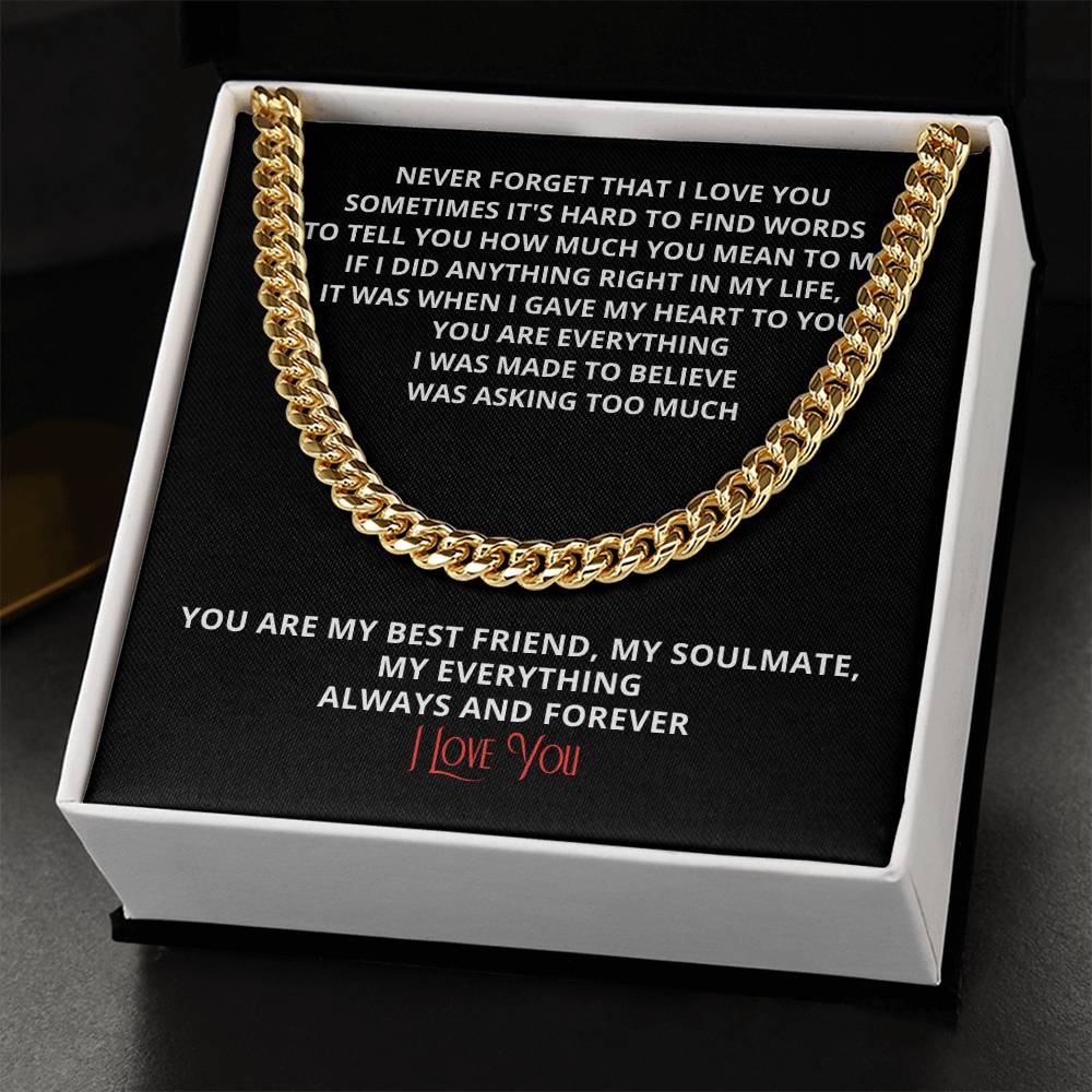 To Boyfriend For My Husband Son Birthday Grandson Gift Gold Silver Cuban Chain Anniversary Just Because Christmas Stoc Cuban Link Chain