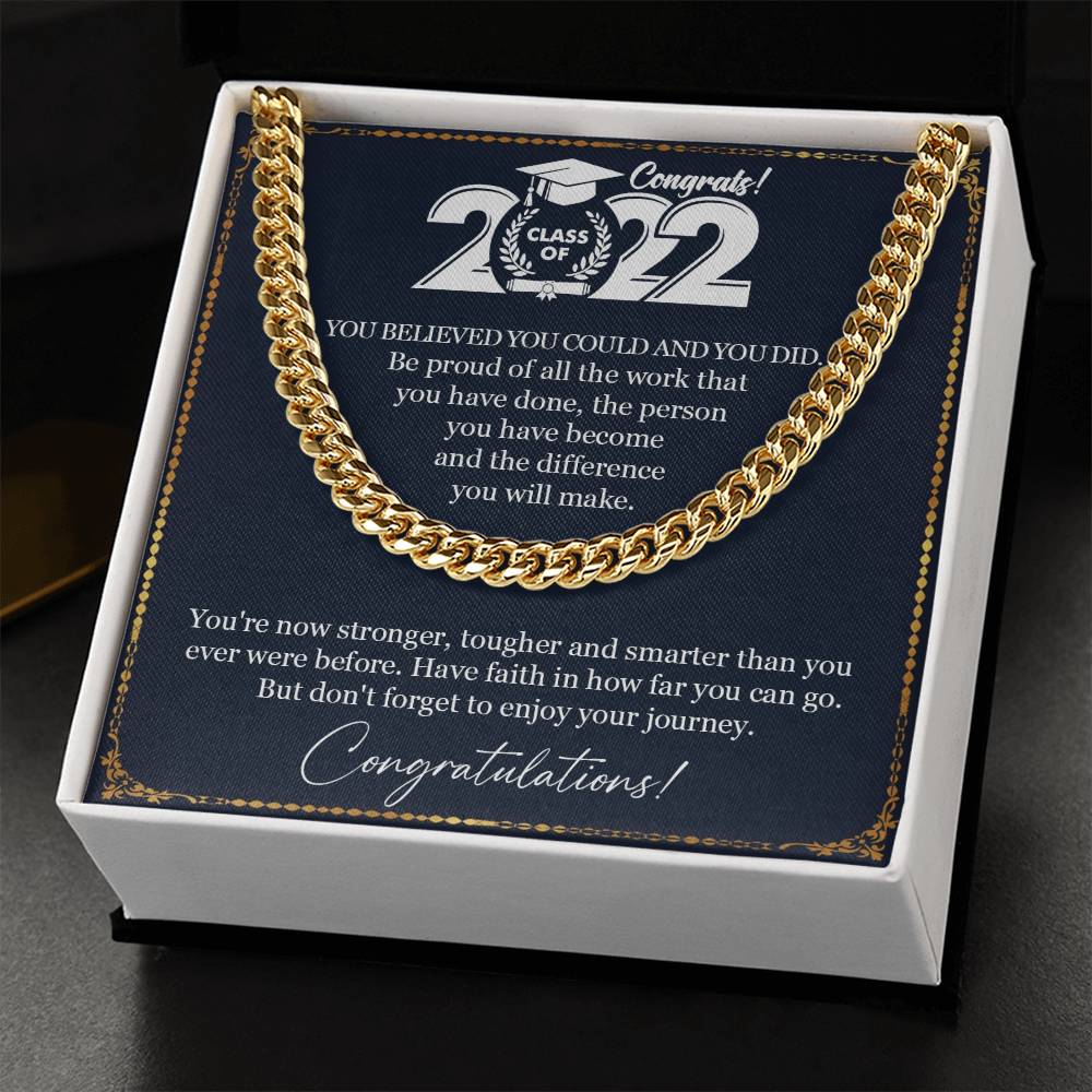 Graduation Gift Necklace Graduation Gift For Him College Graduation Gift For Her High School Senior Graduation Class O Cuban Link Chain