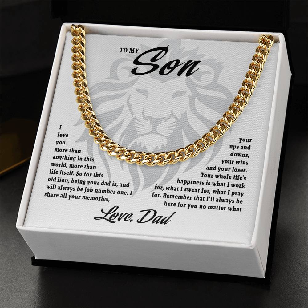 To My Son - Love Dad Cuban Link Chain