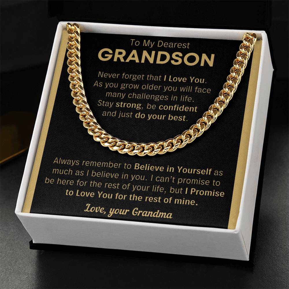 Grandson Just Do Your Best - Cuban Chain Link Cuban Link Chain