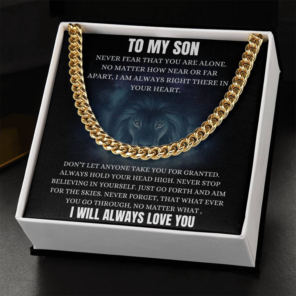 To My Son Necklace Christmas Gift For Son From Mom Dad Son Chain Necklace From Dad Teenager Son Gift Cuban Link Chain