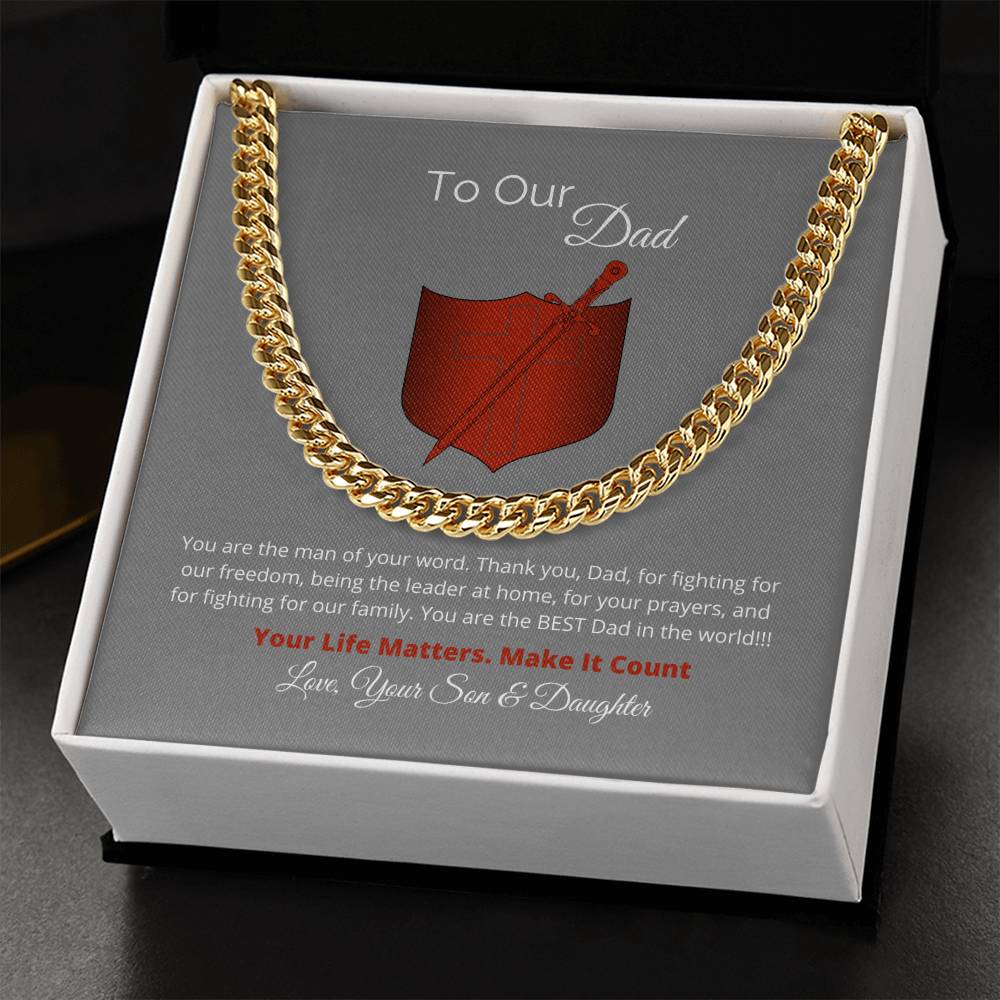 To Our Dad Gift For Dad Christmas Gift Gift For Him Cuban Link Chain Necklace Evergreen Gifts For Men Cuban Chain Neck