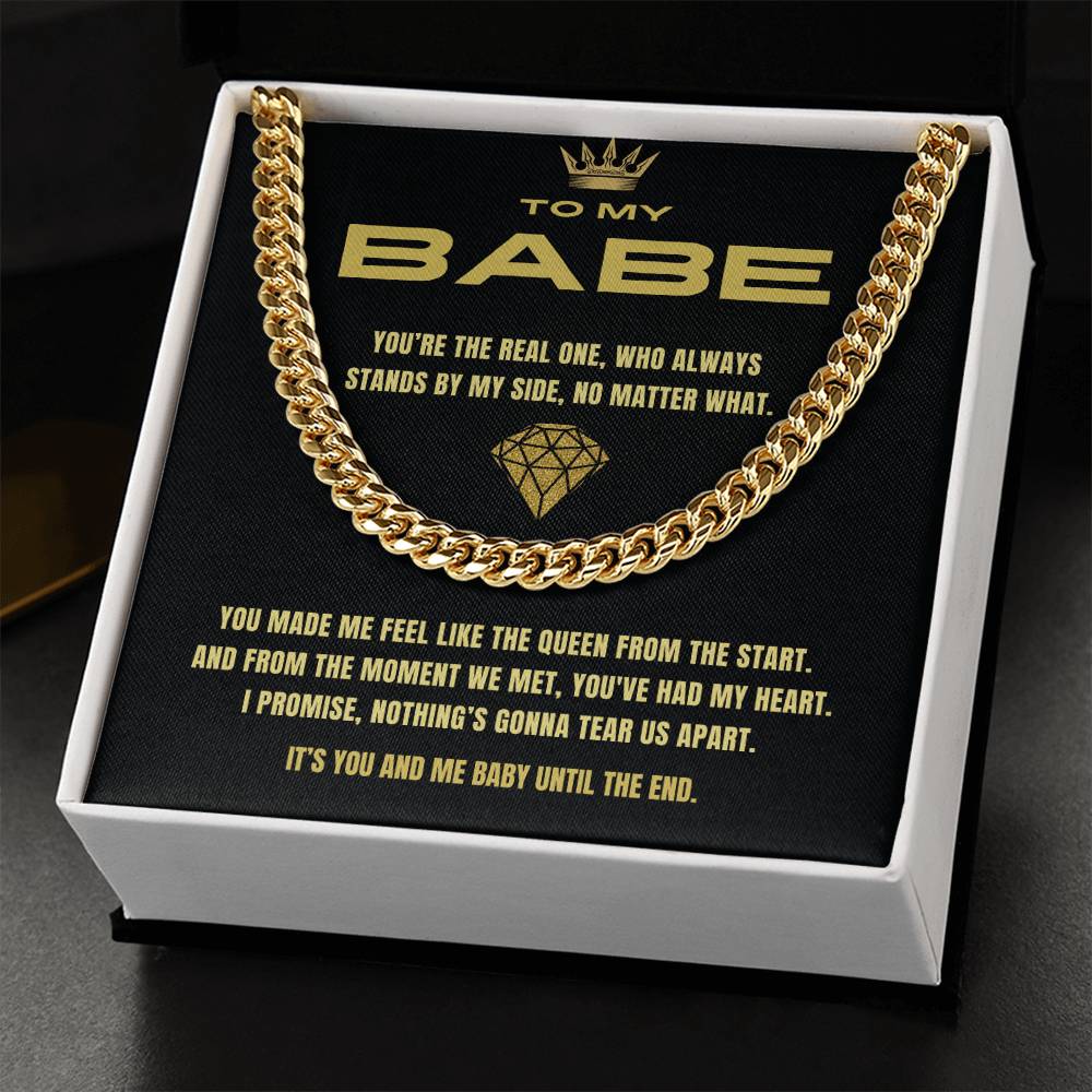You And Me Until The End Cuban Link Chain Necklace For Him