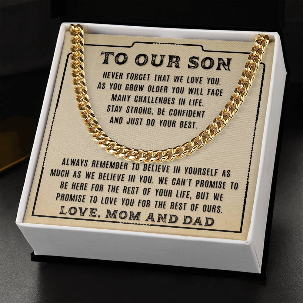 To Our Son - Never Forget That - Cuban Link Chain Necklace