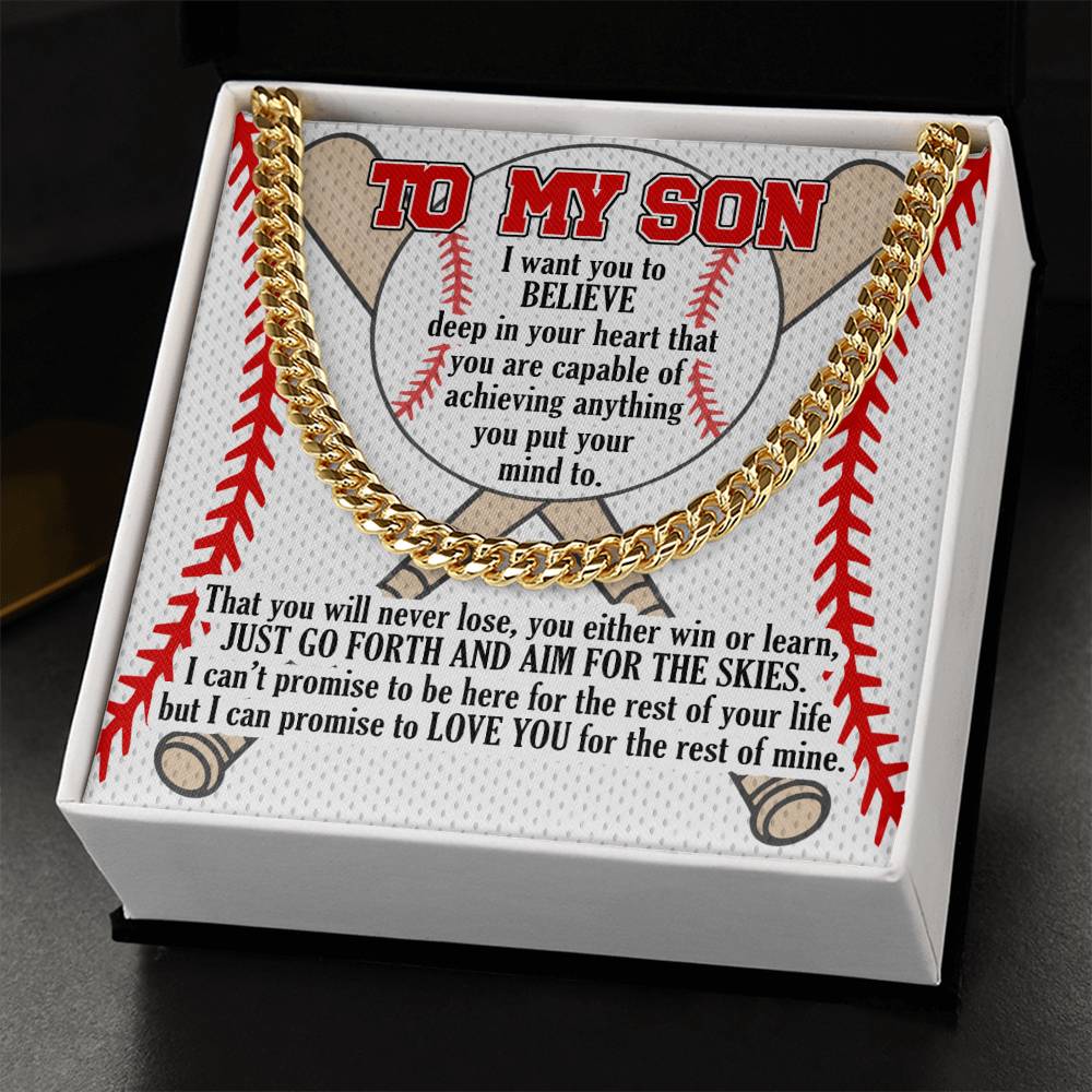 A Gift For Son Link Chain Necklace - Aim For The Skies Cuban Link Chain