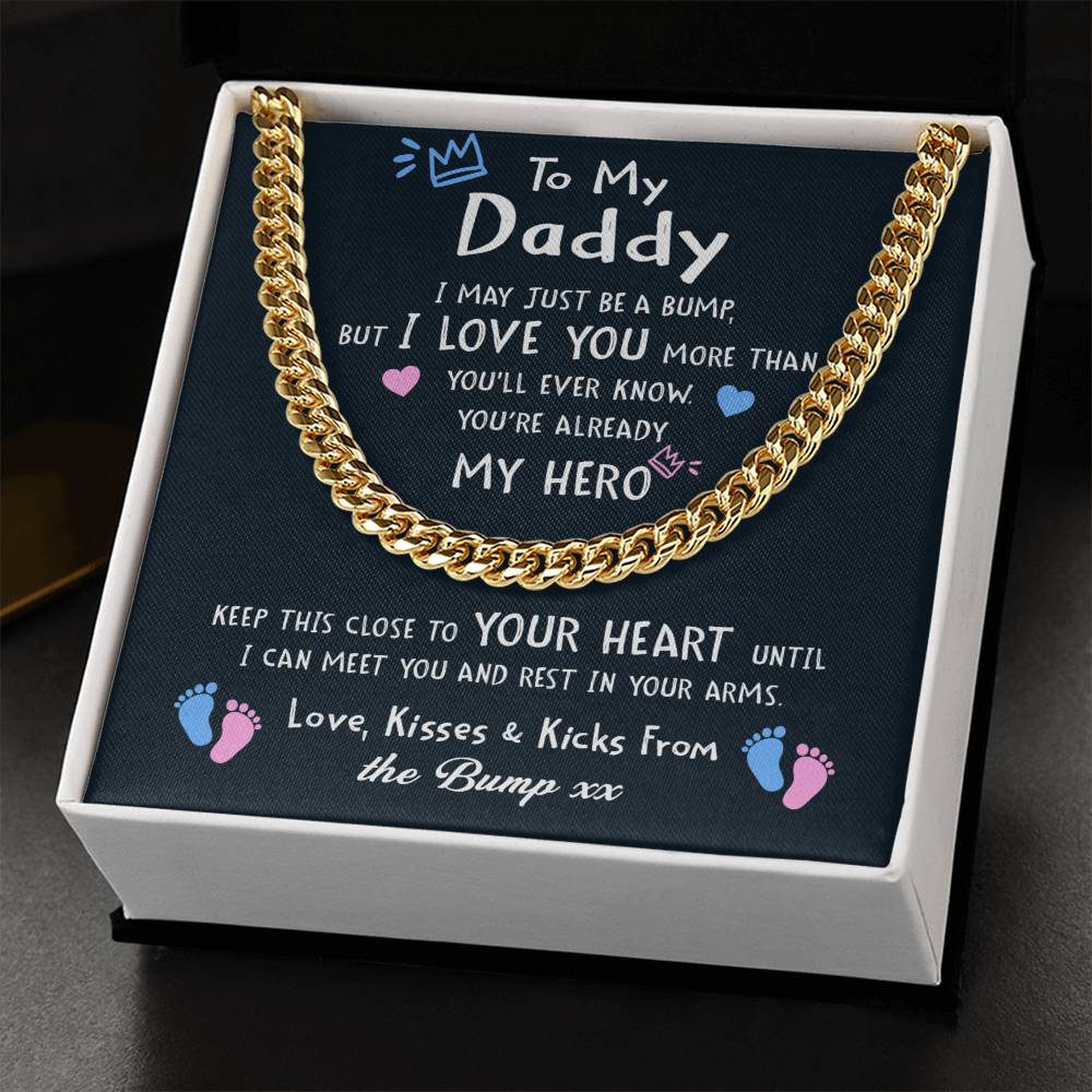 New Dad Gift From Wife Dear Daddy Cuban Link Chain Necklace Gifts For First Time Dads Daddy To Be Gift